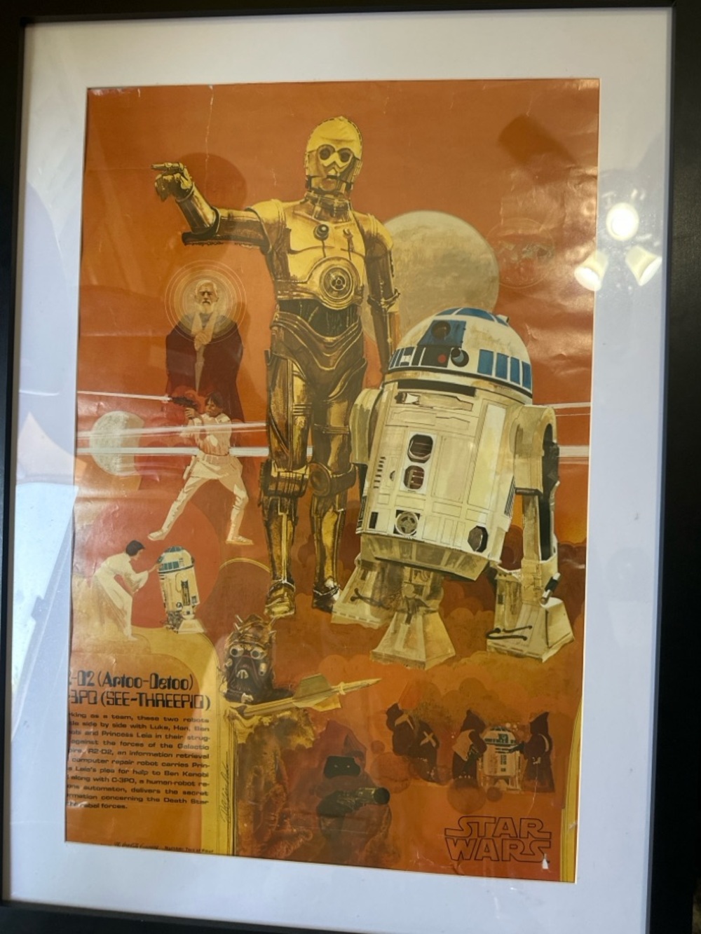 Star Wars Coca Cola Poster R2-D2 C-3PO #2/4 Vintage Rare